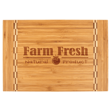 Load image into Gallery viewer, Bamboo Cutting Board with Butcher Block Inlay