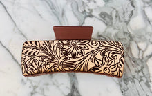 Load image into Gallery viewer, Leather Engraved Hair Claw Clips