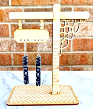 Load image into Gallery viewer, Double Stack Simple Text Line Earrings
