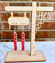 Load image into Gallery viewer, Double Stack Simple Text Line Earrings
