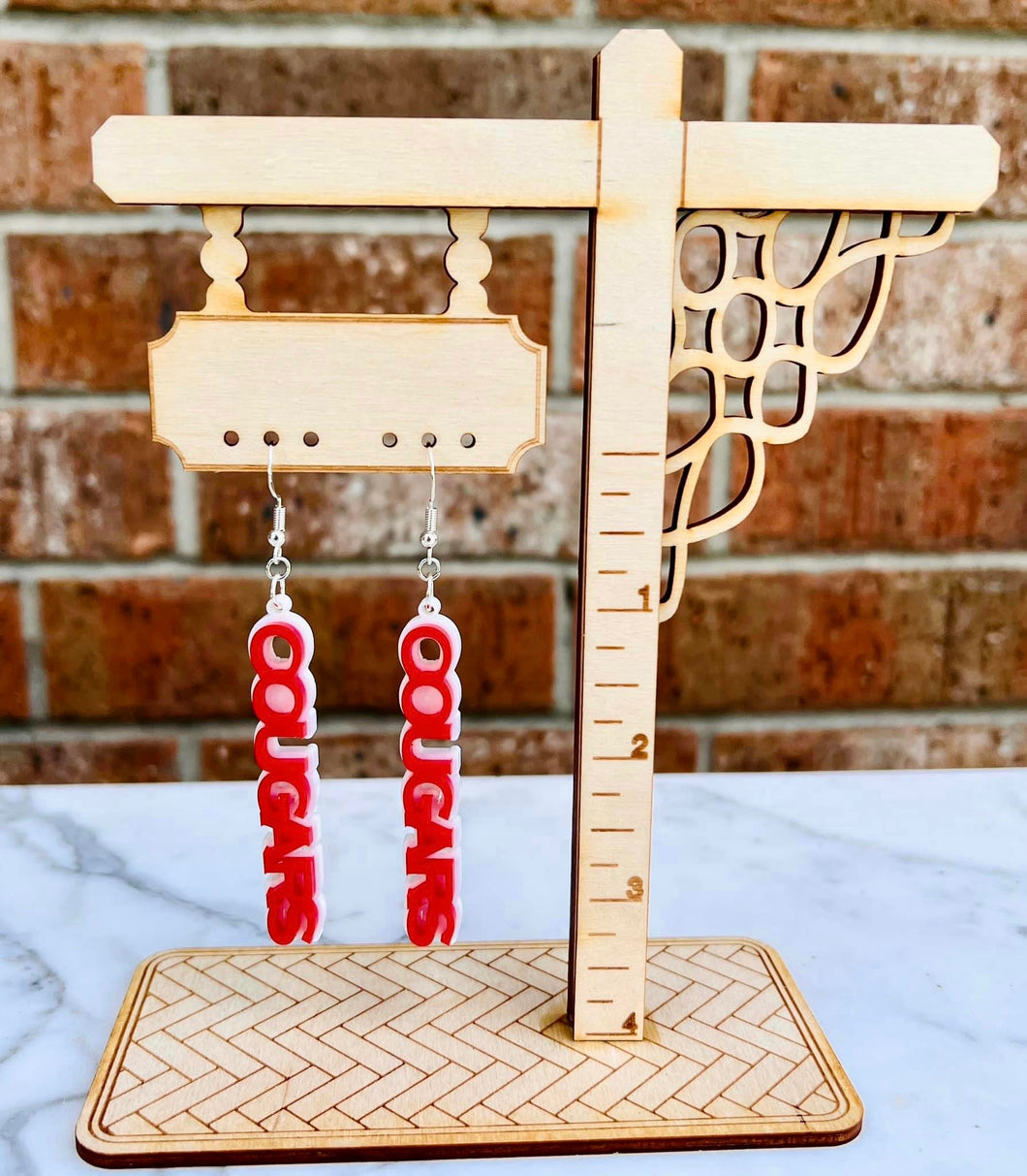 Double Stack Simple Text Line Earrings