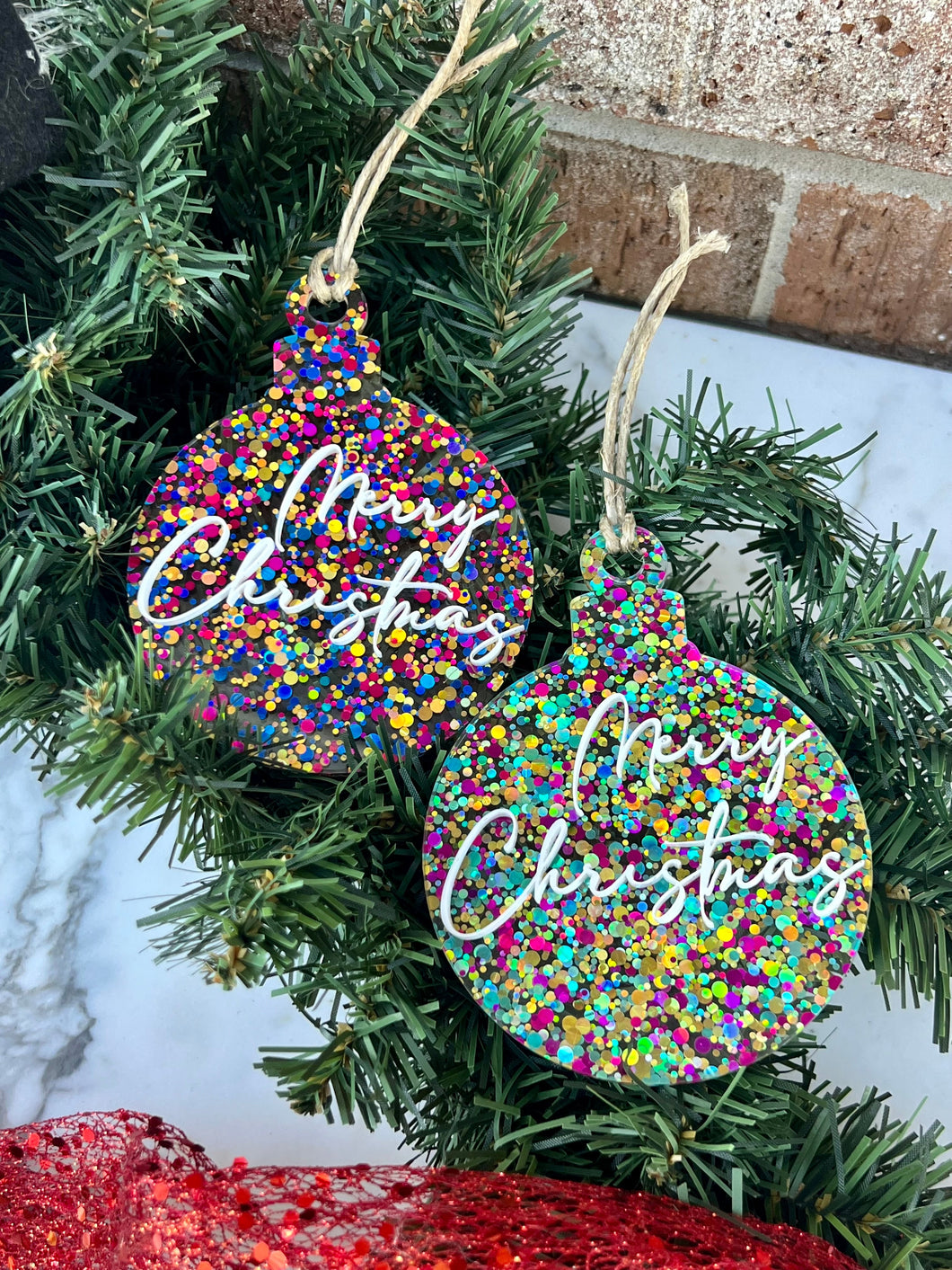 Merry Christmas Glitter Bulb