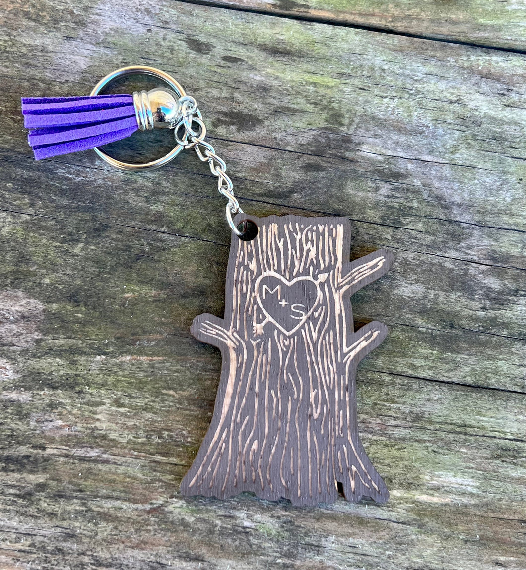 Carved Tree Keychain