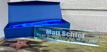 Load image into Gallery viewer, Jade Glass Desk Sign
